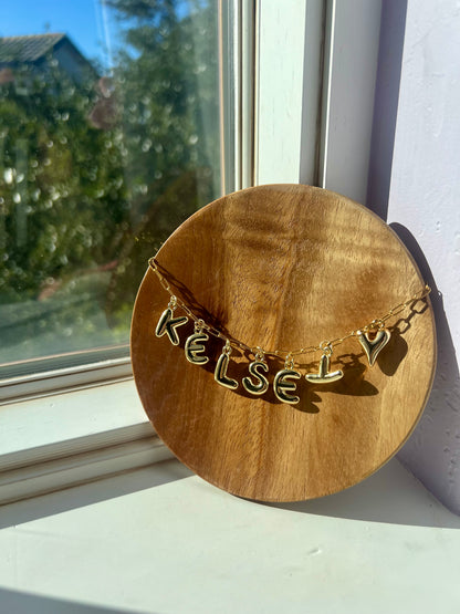 Custom Bubble Letter Necklace