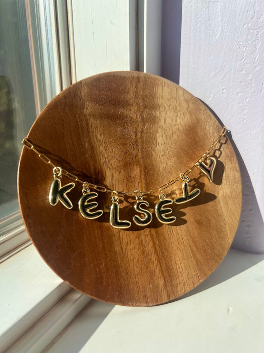 Custom Bubble Letter Necklace