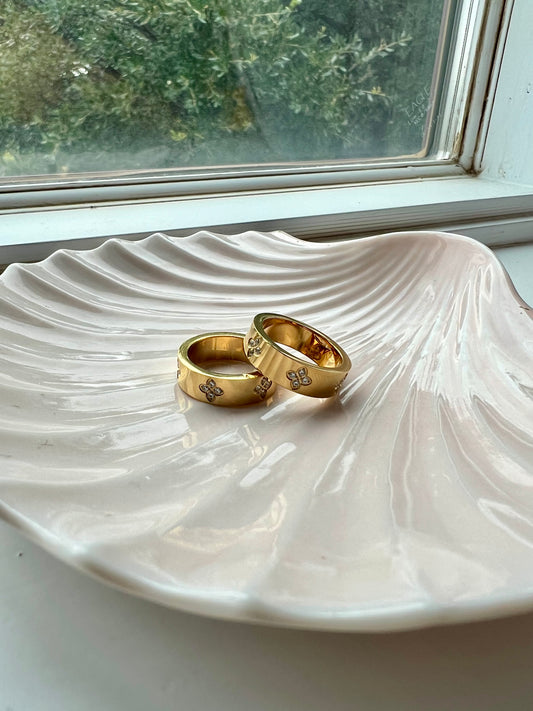 Four Leaf Fortune 18k Gold Plated Ring