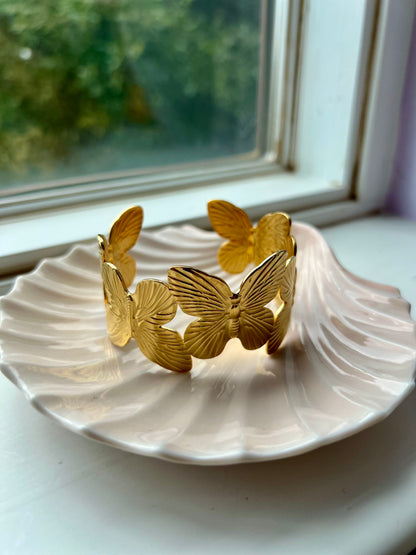 Wings and Things 18k Gold Plated Cuff